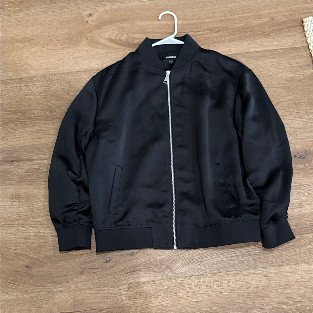 Express Midnight Black Bomber Jacket